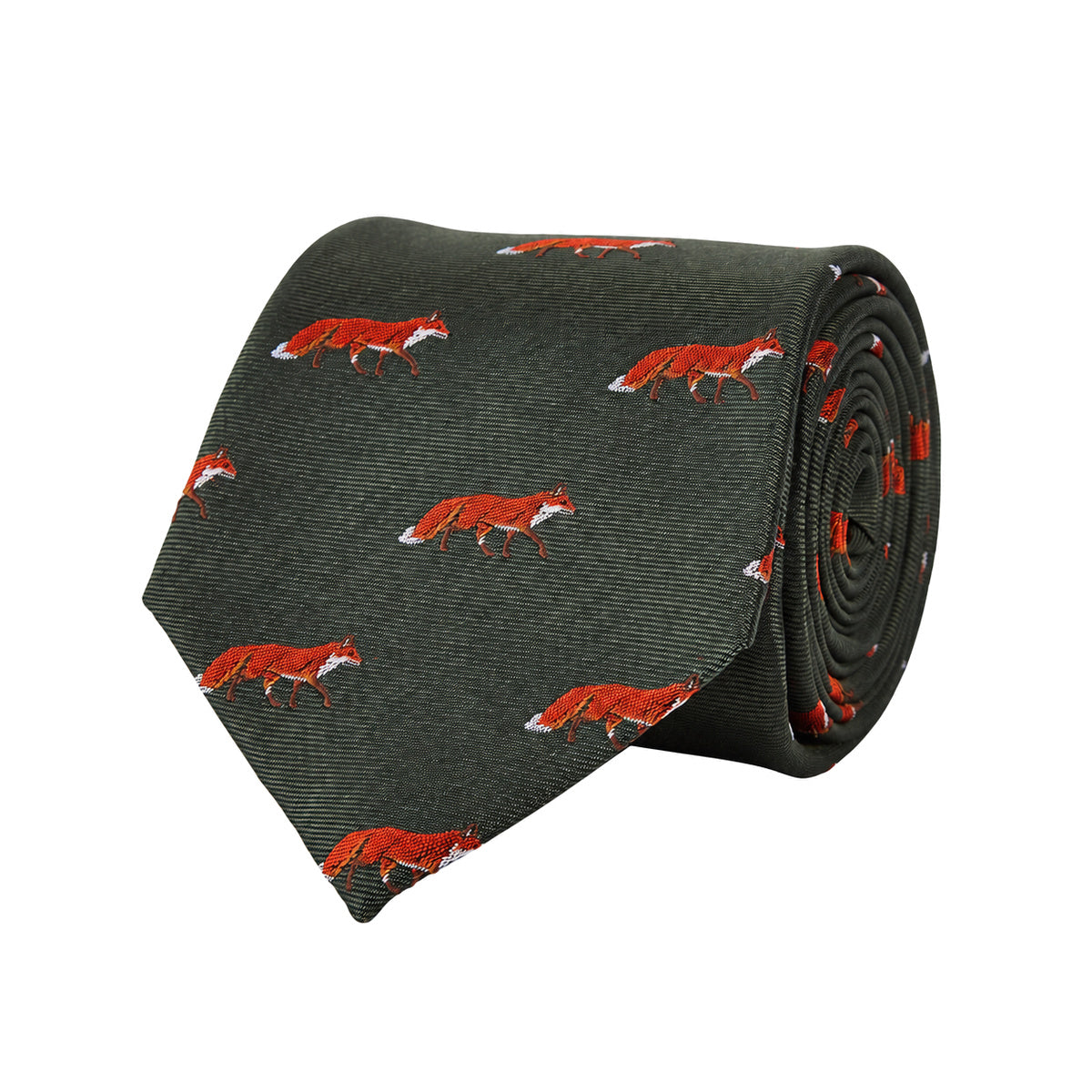 DUBARRY Kavanagh Fox Silk Tie - Men's - Olive