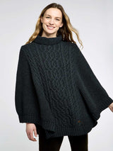 DUBARRY Kilronan Merino Poncho - Womens - Charcoal