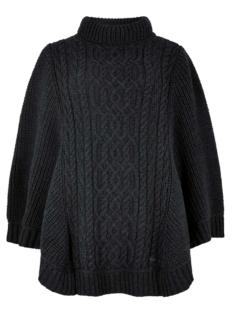 DUBARRY Kilronan Merino Poncho - Womens - Charcoal