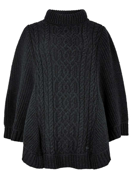 DUBARRY Kilronan Merino Poncho - Womens - Charcoal