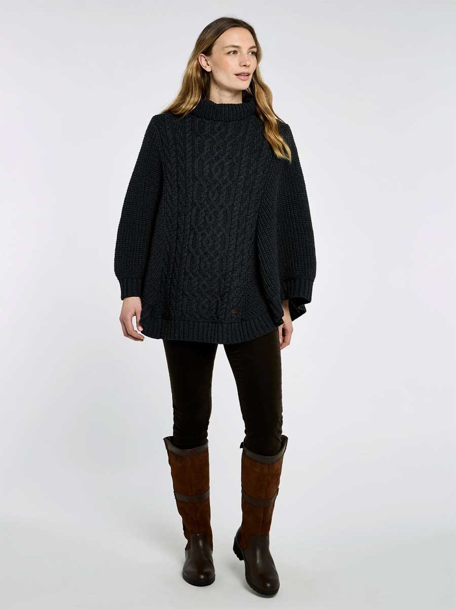 DUBARRY Kilronan Merino Poncho - Womens - Charcoal