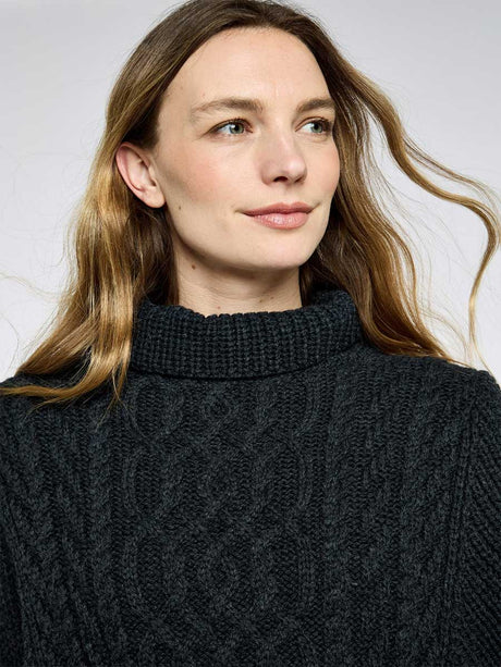 DUBARRY Kilronan Merino Poncho - Womens - Charcoal