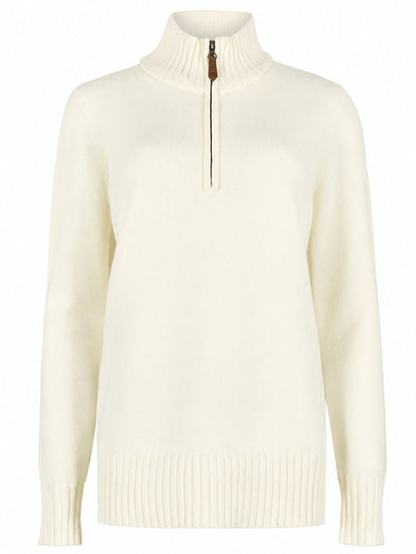 40% OFF DUBARRY Markham Zip Neck Sweater - Women's - Chalk - Size: UK 12