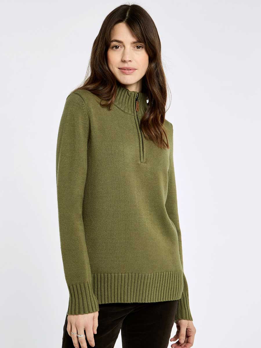 DUBARRY Markham Zip Neck Sweater - Women's - Dusky Green