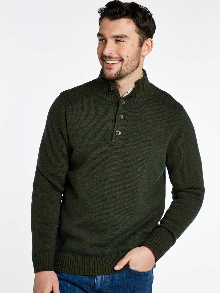 DUBARRY Parkplace Button Neck Sweater - Men's - Dusk Green