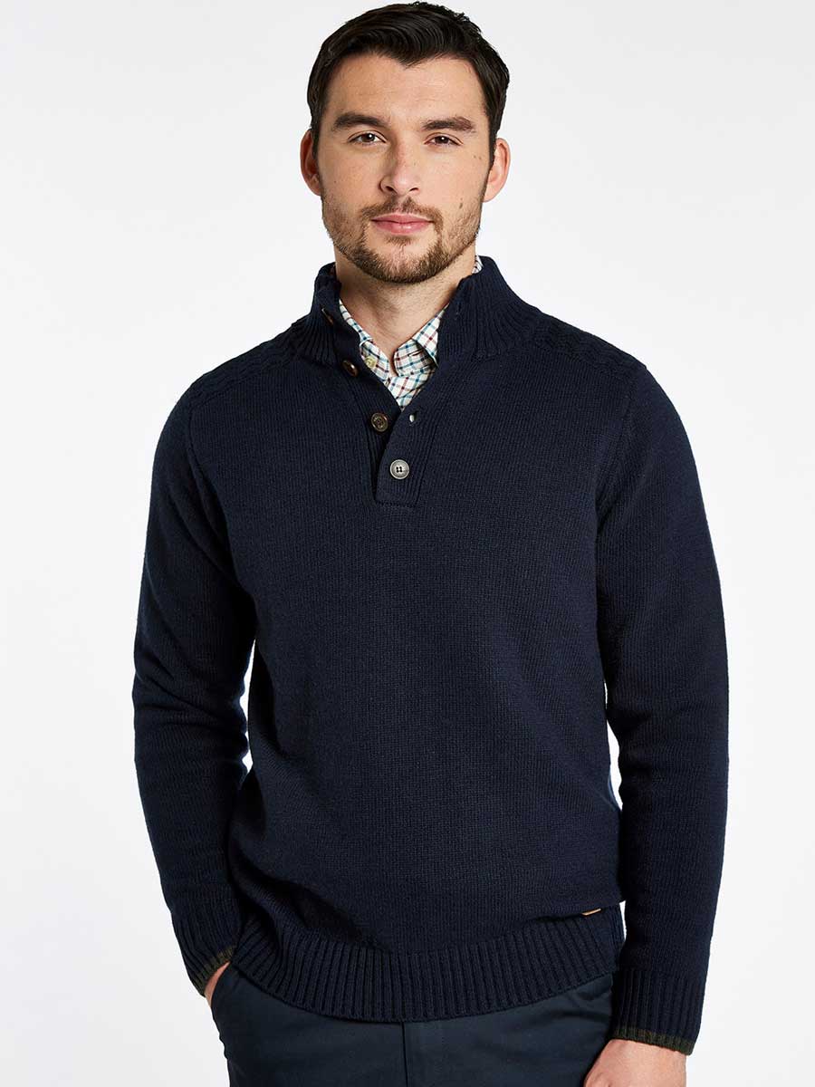 DUBARRY Parkplace Button Neck Sweater - Men's - Navy