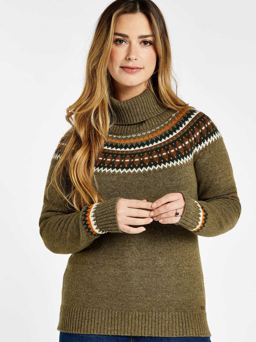 DUBARRY Riverdale Fair Isle Knitted Sweater - Women's - Dusky Green