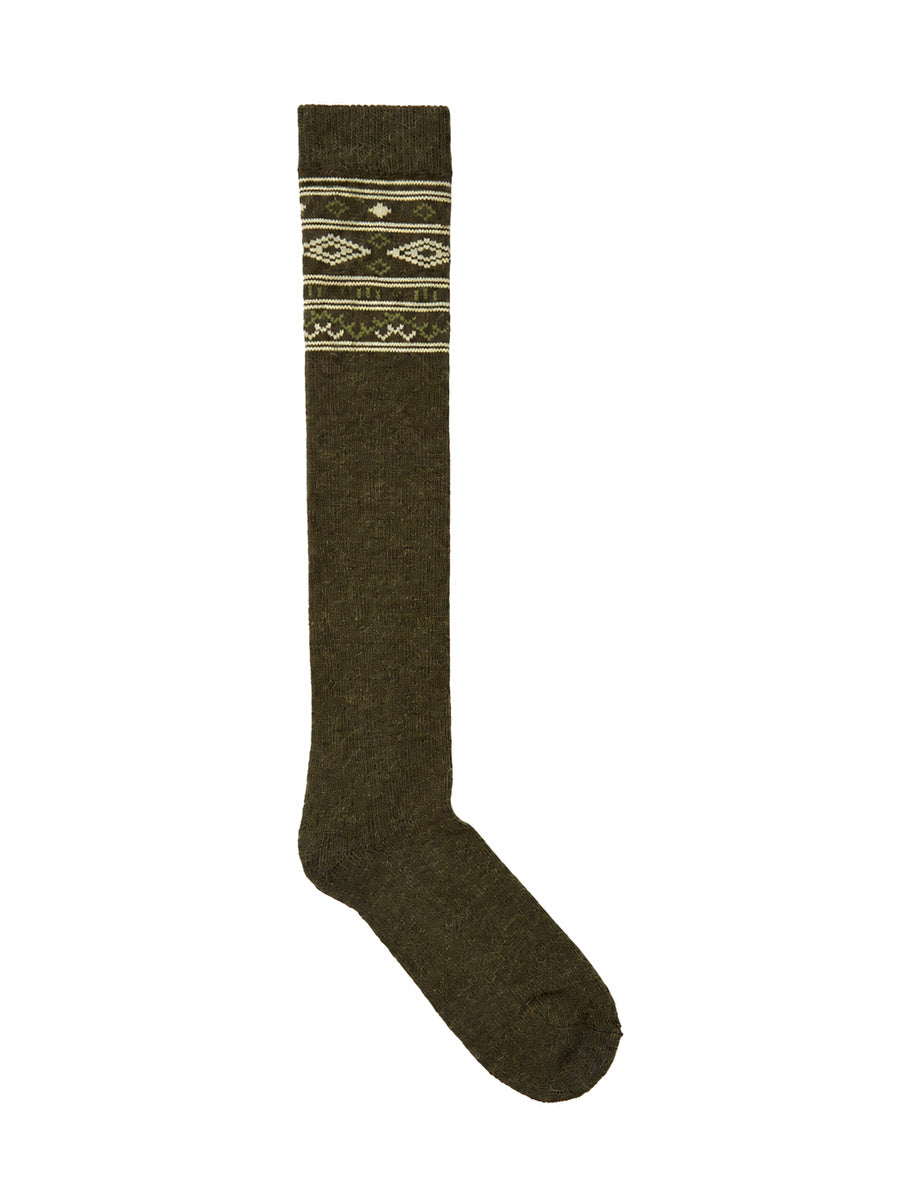 DUBARRY Rolestown Fair Isle Alpaca Socks - Olive
