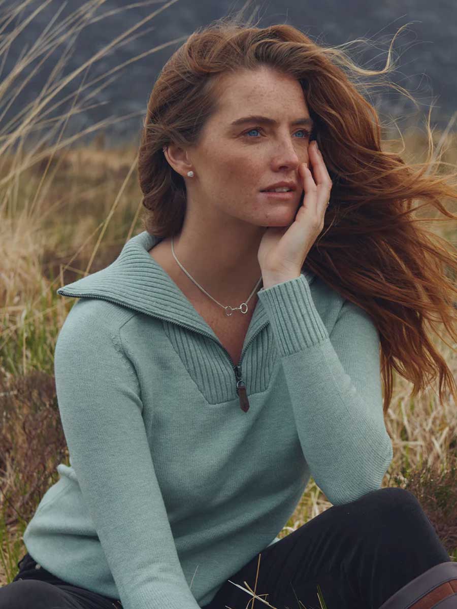 DUBARRY Rosmead Zip Neck Sweater - Women's - Sage