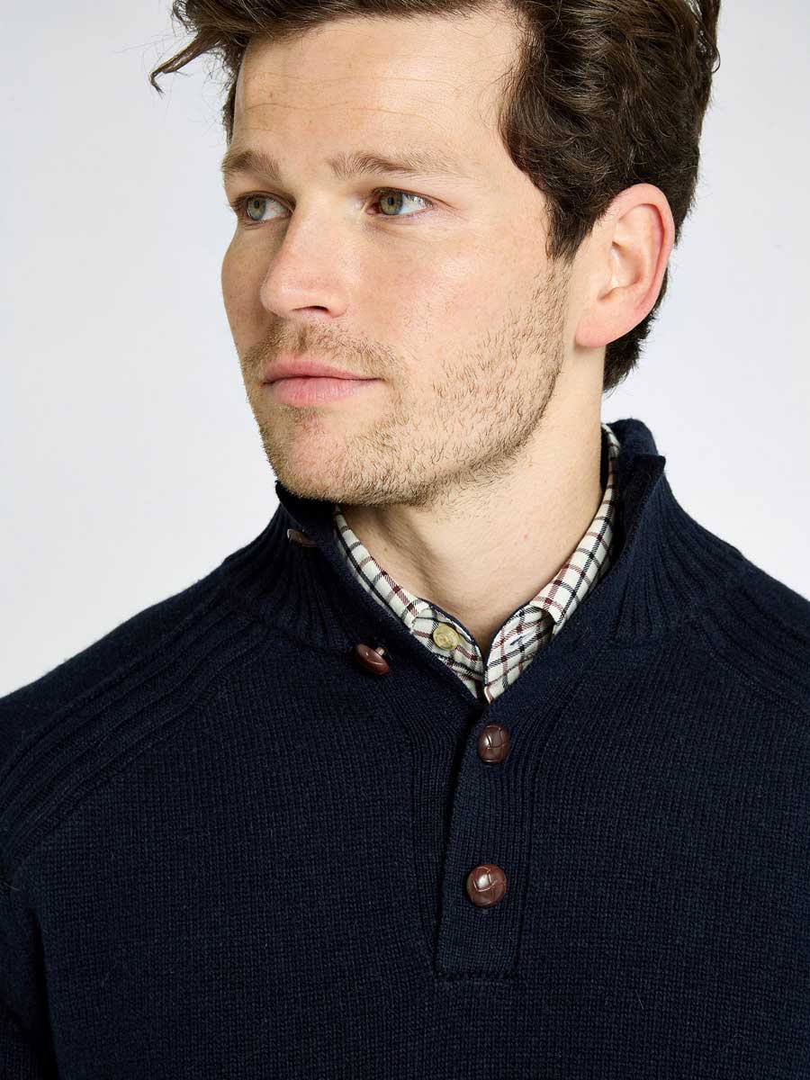 DUBARRY Shields Button Neck Sweater - Men's - Navy