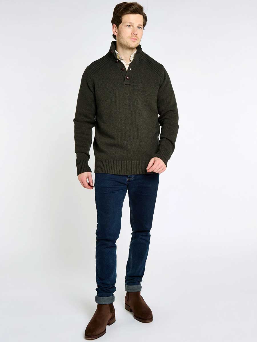 DUBARRY Shields Button Neck Sweater - Men's - Olive