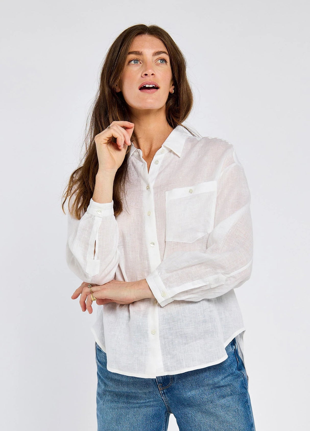 DUBARRY Silvergrass Relaxed Linen Shirt - Women’s - White