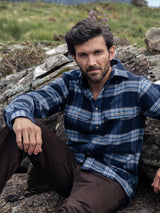 DUBARRY Townley Country Check Shirt - Men's - Indigo, worn outdoors in a country setting