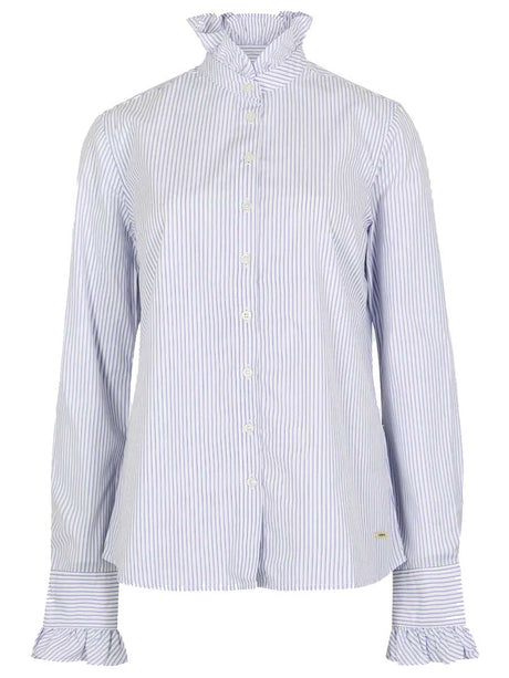 DUBARRY Wisteria Ruffle Detailed Striped Shirt - Womens - Blue Multi