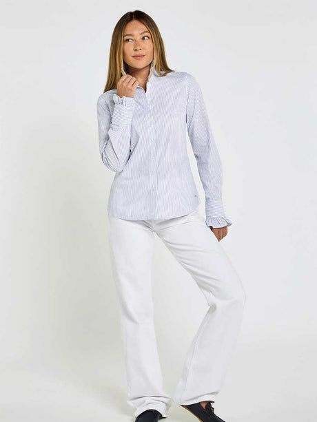 DUBARRY Wisteria Ruffle Detailed Striped Shirt - Womens - Blue Multi