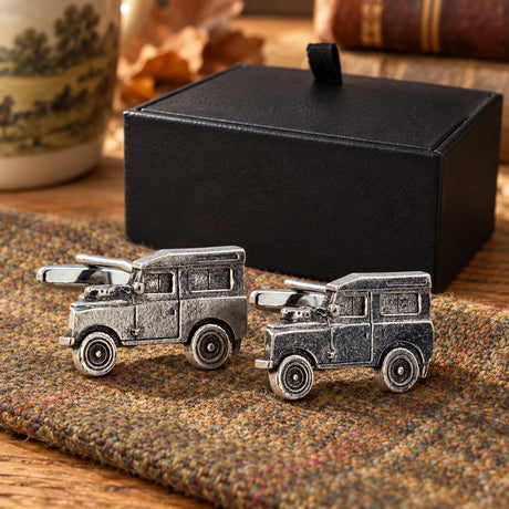 FARLEY'S Land Rover Defender 4x4 Cufflinks - English Made Pewter