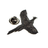 FARLEY'S Flying Pheasant Shooting Lapel Pin Badge - English Made Pewter