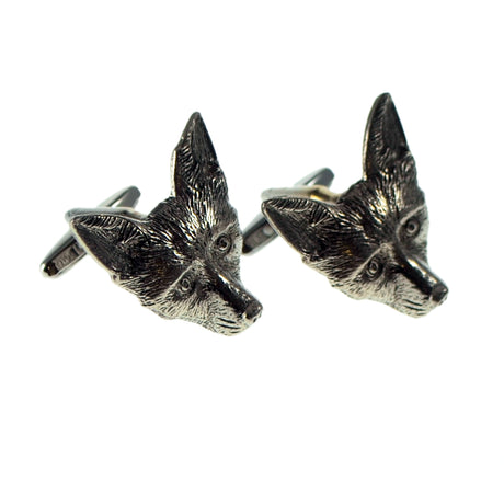 FARLEY'S Fox Head Cufflinks - English Made Pewter