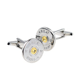 FARLEY'S Great Britain Shotgun Cartridge Cap Shooting Cufflinks - Two Tone Rhodium Plated