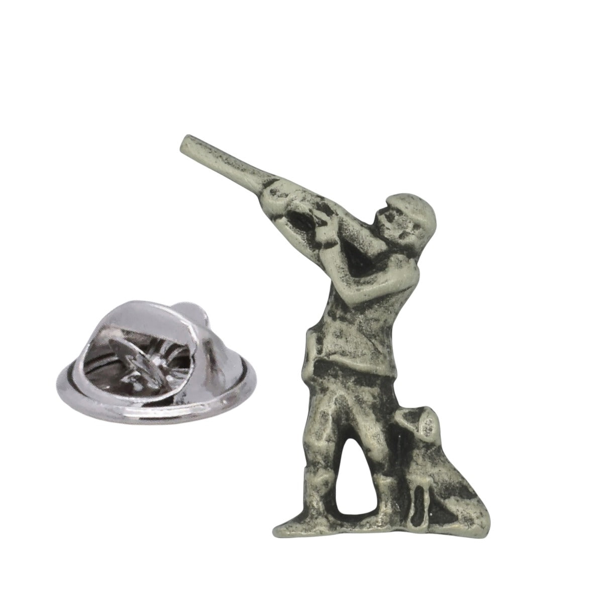 FARLEY'S Hunter & Dog Shooting Lapel Pin Badge - English Made Pewter