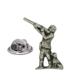 FARLEY'S Hunter & Dog Shooting Lapel Pin Badge - English Made Pewter