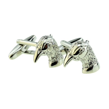 FARLEY'S Pheasant Head Game Bird Cufflinks - Rhodium Plated