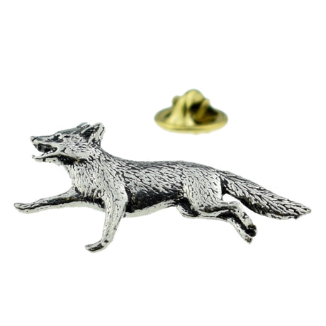 FARLEY'S Running Fox Lapel Pin Badge - English Made Pewter