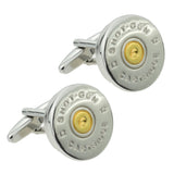 FARLEY'S Shotgun Cartridge Cap Shooting Cufflinks - Two Tone Rhodium Plated
