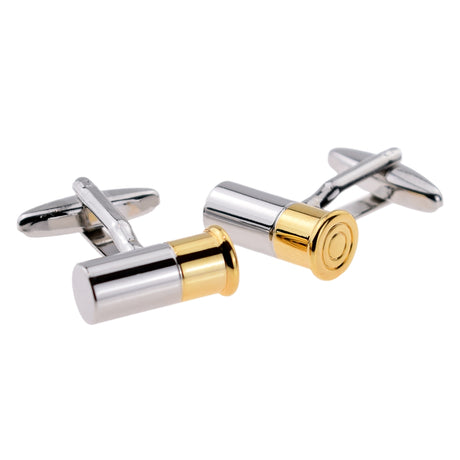 FARLEY'S Shotgun Cartridge Shooting Cufflinks - Two Tone Rhodium Plated