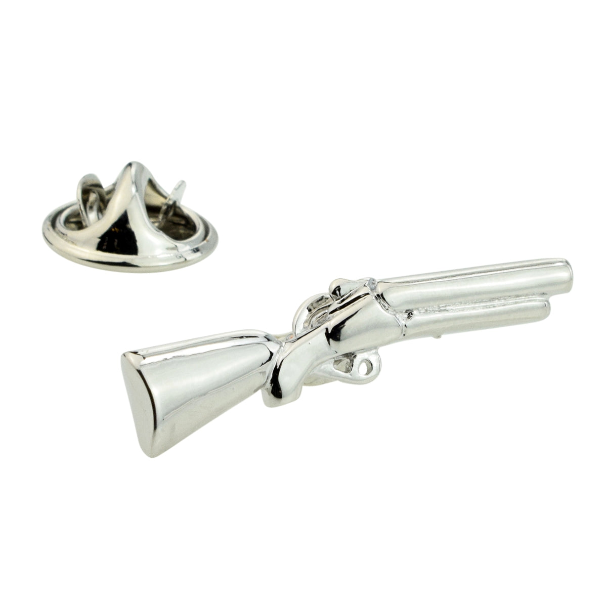 FARLEY'S Shotgun Lapel Pin Badge - Rhodium Plated