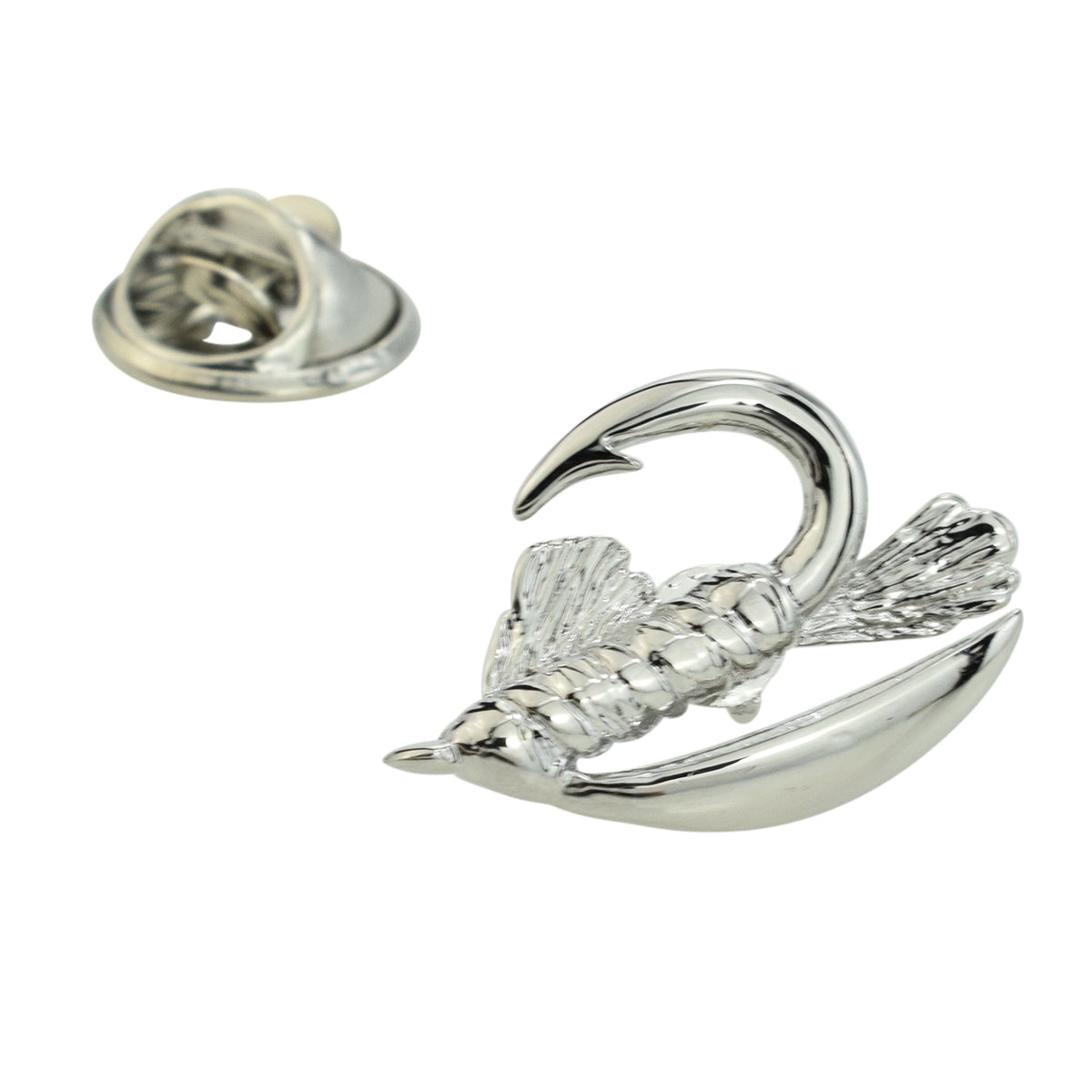 FARLEY'S Fly Fishing Hook Lapel Pin Badge