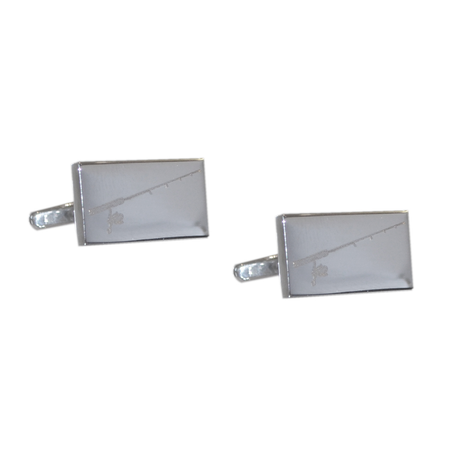FARLEY'S Fishing Rod Design Engraved Cufflinks