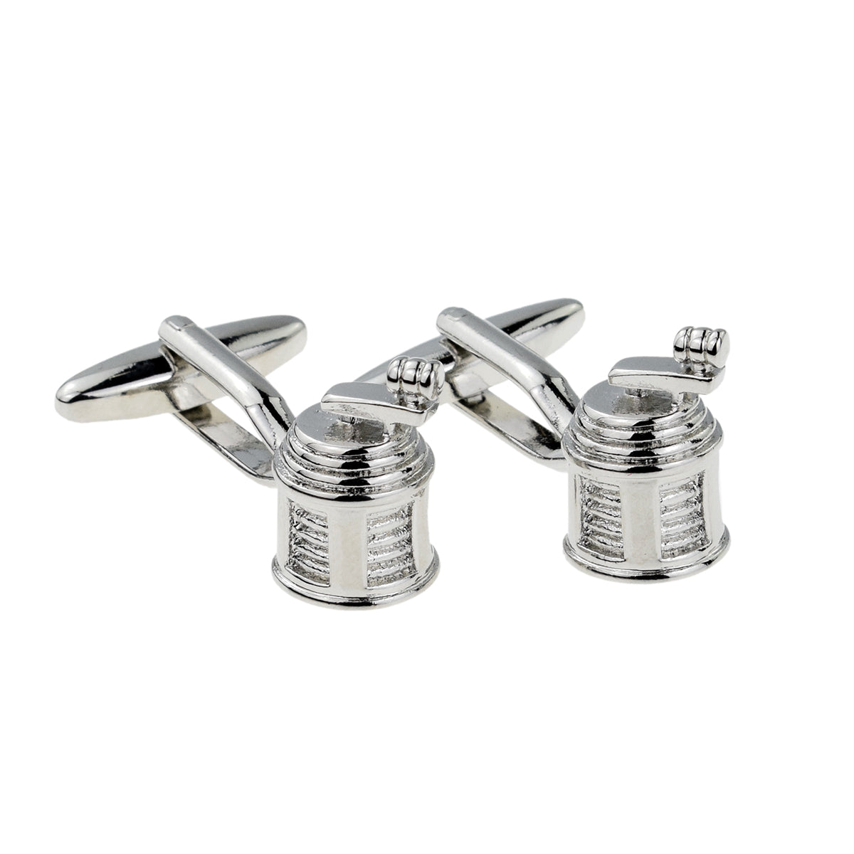 FARLEY'S Plain Silver Coloured Fishing Reel Cufflinks