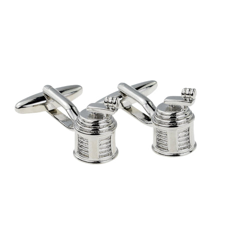 FARLEY'S Plain Silver Coloured Fishing Reel Cufflinks