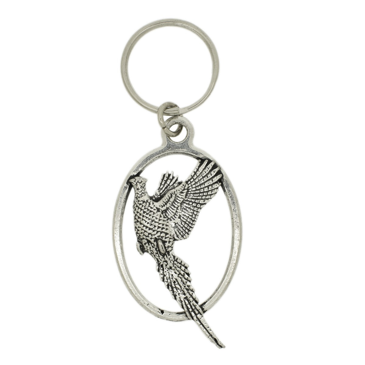 FARLEY'S Rising Pheasant Oval Keyring - English Pewter