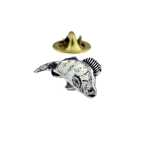FARLEY'S Small Perch English Pewter Lapel Pin Badge