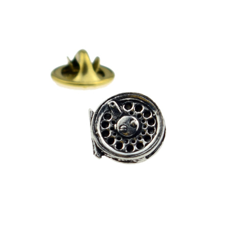 FARLEY'S Fly Reel English Pewter Lapel Pin Badge