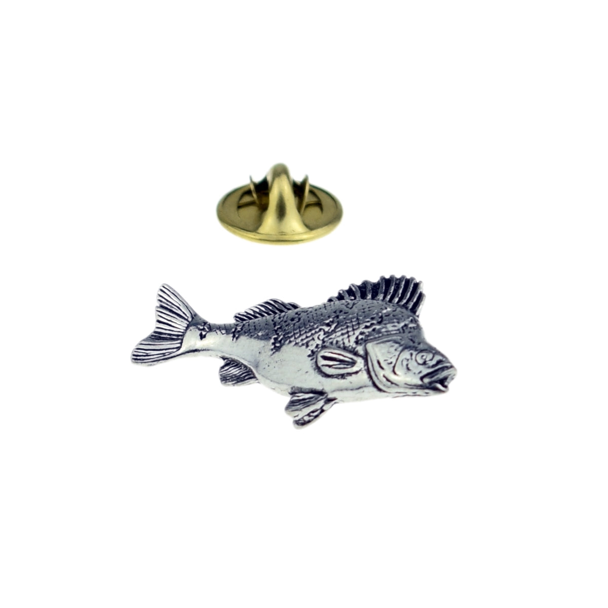 FARLEY'S Large Perch English Pewter Lapel Pin Badge