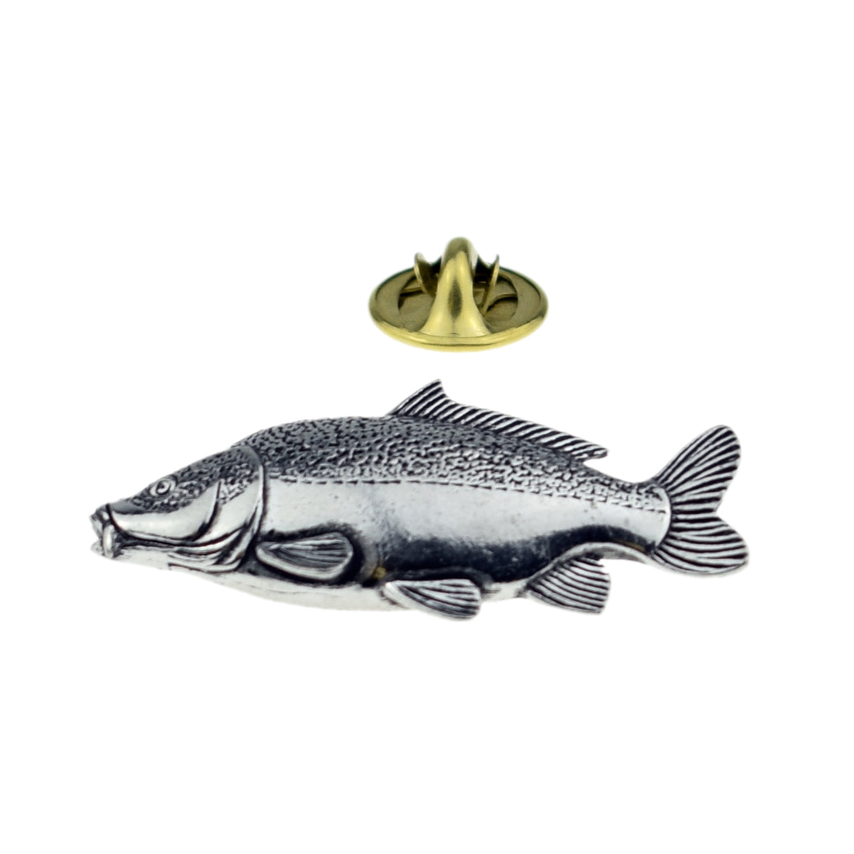 FARLEY'S Leather Carp English Pewter Lapel Pin Badge