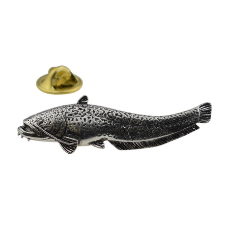 FARLEY'S Wels Catfish English Pewter Lapel Pin Badge
