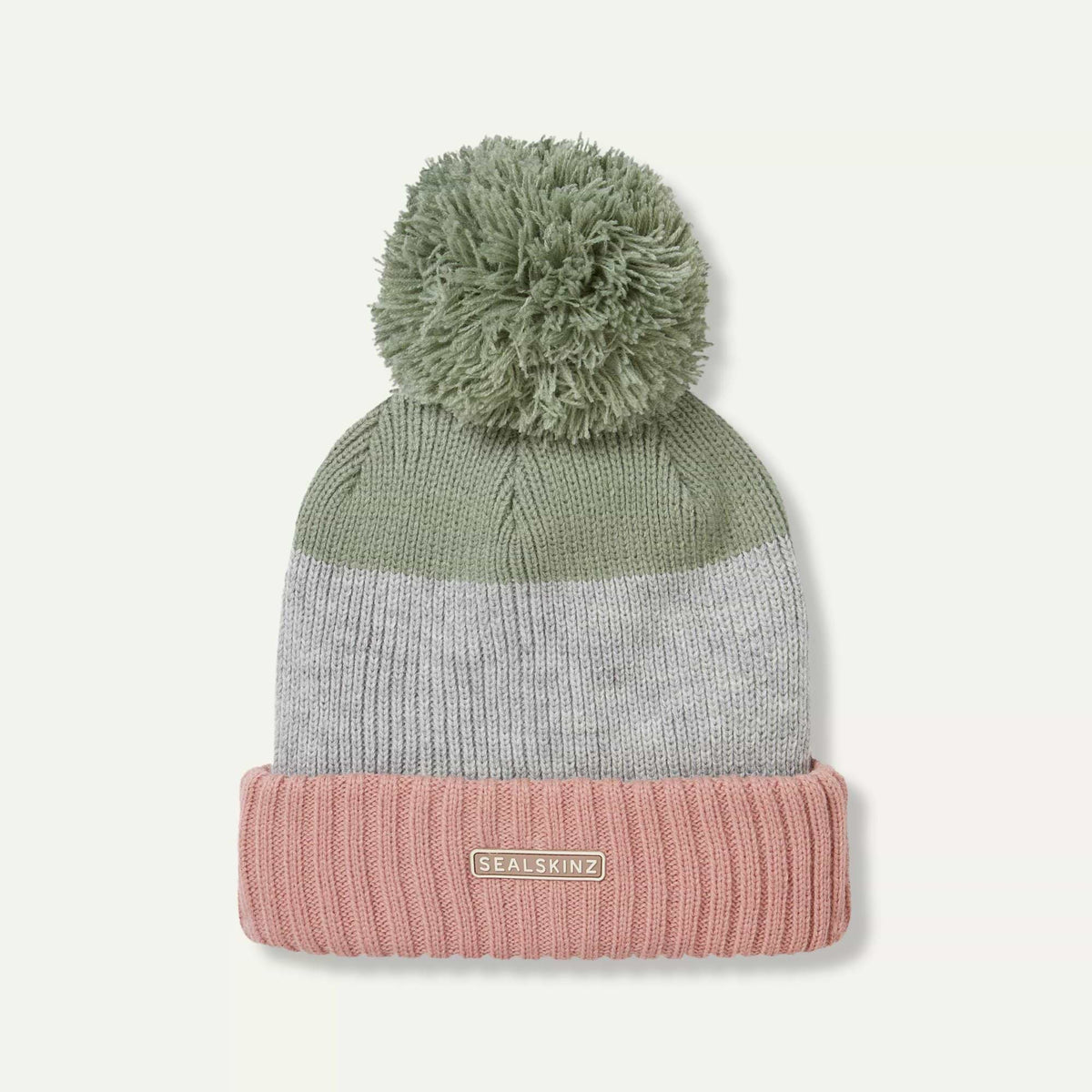 SEALSKINZ Flitcham Waterproof Fleece Lined Cold Weather Striped Bobble Hat - product view 2