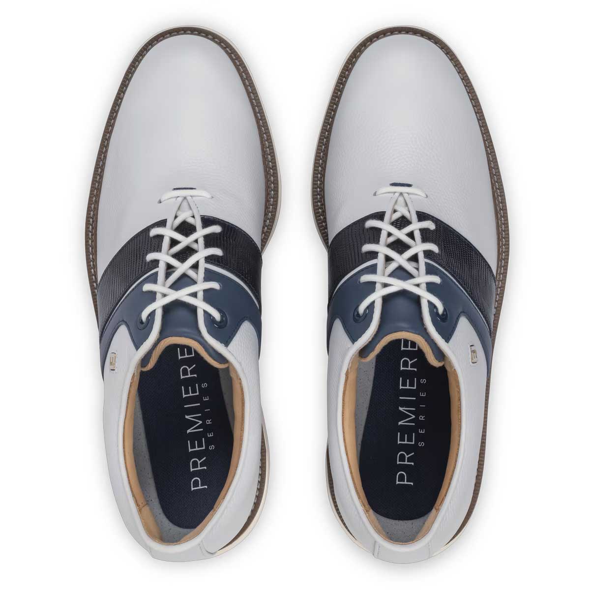 FOOTJOY Premiere Series Packard Golf Shoes - Mens - White & Navy