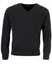 Load image into Gallery viewer, FRANCO PONTI V-Neck - Mens Italian Merino Wool Blend - Charcoal
