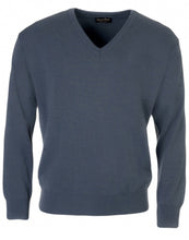 Load image into Gallery viewer, 30% OFF - MASSOTI V-Neck Sweater - Mens 100% Merino Wool - Denim - Size: LARGE
