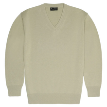 Load image into Gallery viewer, 40% OFF - FRANCO PONTI V-Neck - Mens Italian Merino Wool Blend - Oatmeal - Size: XL
