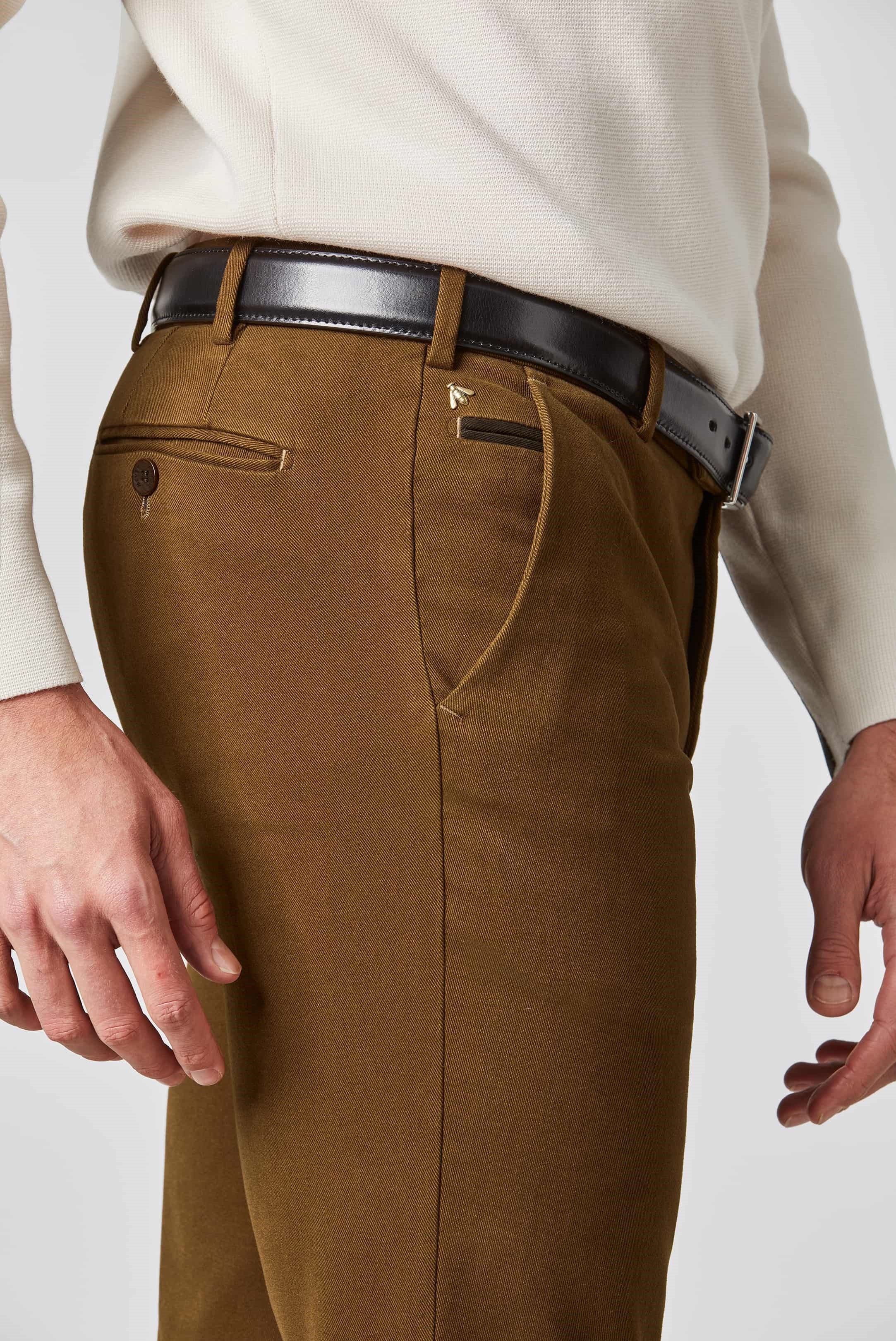 MEYER Exclusive Bonn Trousers - 8572 Luxury Twill Cotton Chino - Caramel