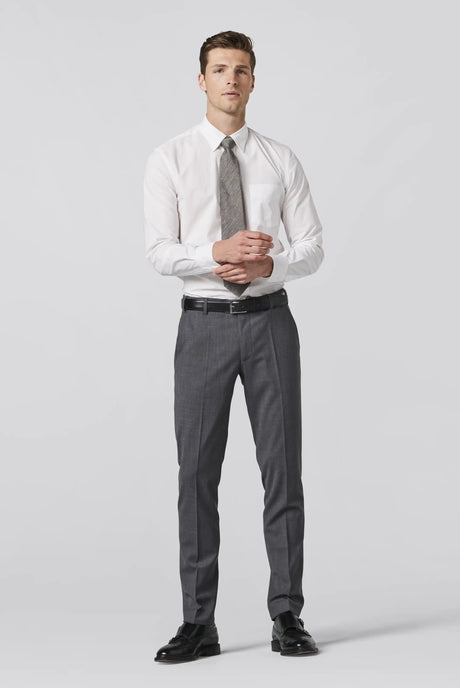 MEYER Oslo Trousers - 344 Flex Tropical Wool-Mix - Mid-Grey Meyer