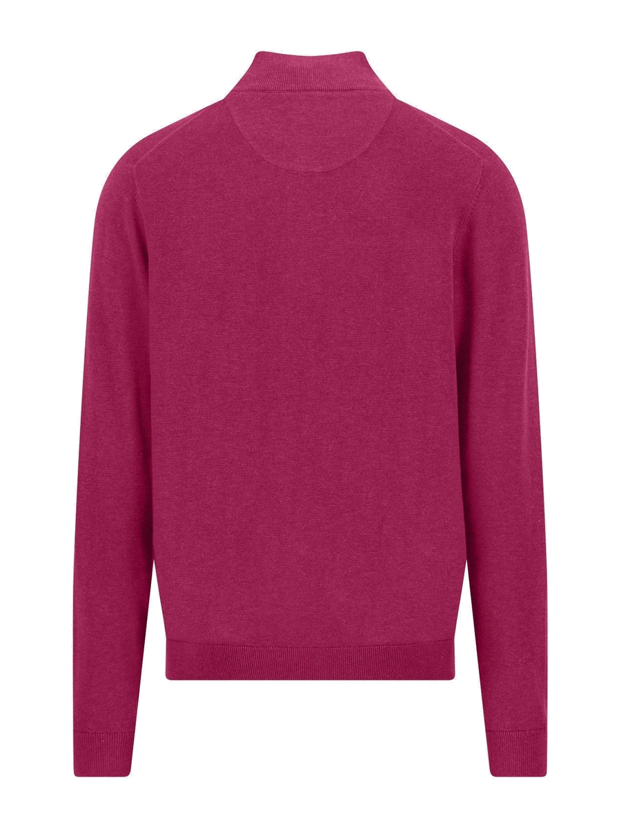 FYNCH HATTON 1/4 Zip Sweater - Men's Fine Knit Air Cotton – Grape - view 2