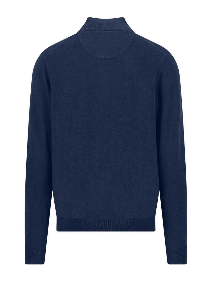 FYNCH HATTON 1/4 Zip Sweater - Men's Fine Knit Air Cotton – Ink Blue - view 5