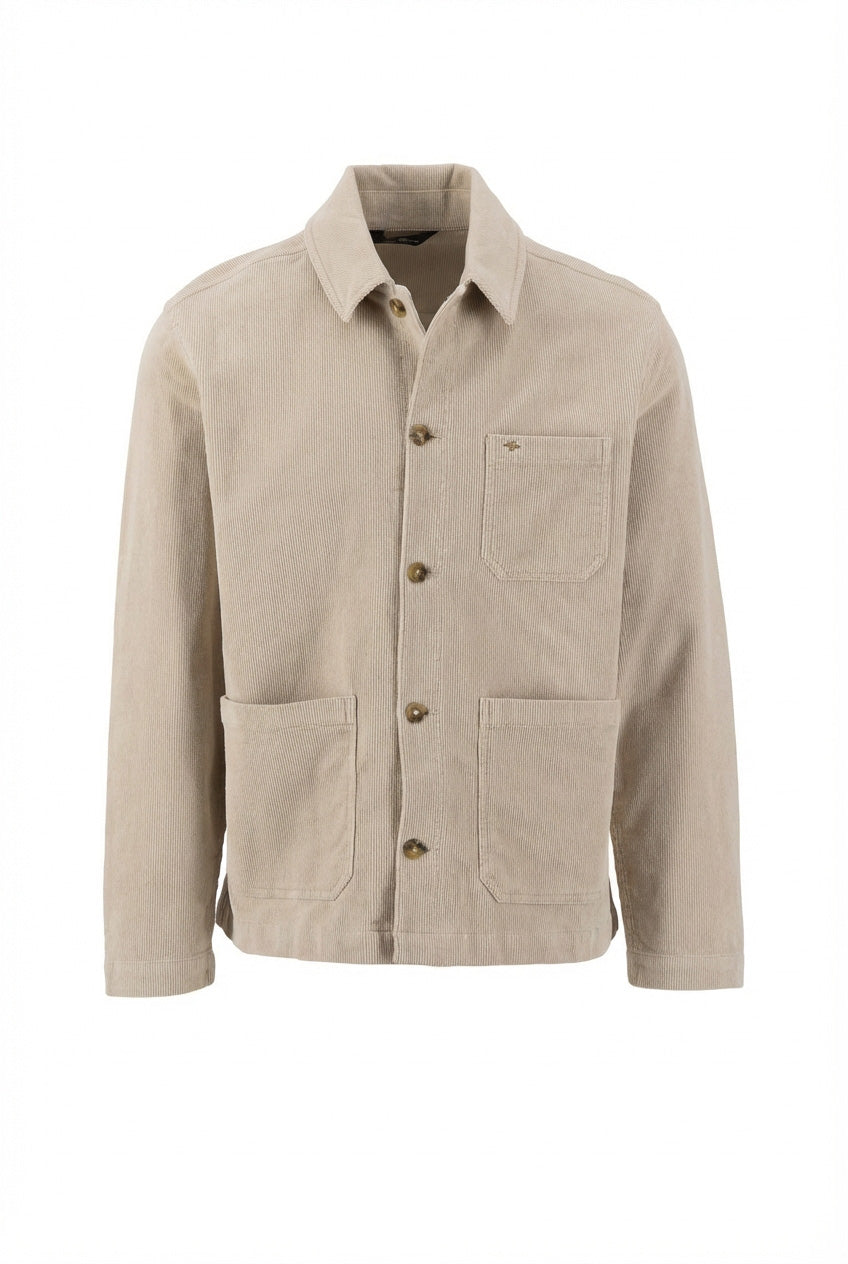 Fynch Hatton men's corduroy jacket in Beige – front view